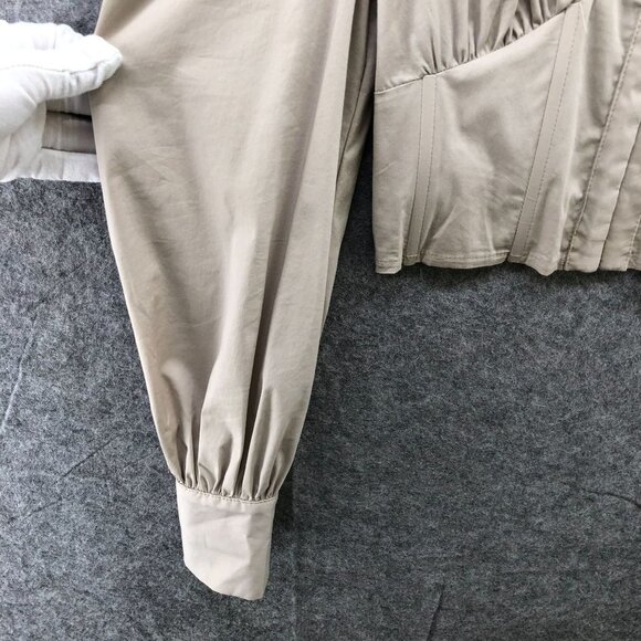 Le Blog Womens Collared Corset Shirt Blouse Long Sleeve Nude Beige Sz S Cropped - Picture 5 of 12